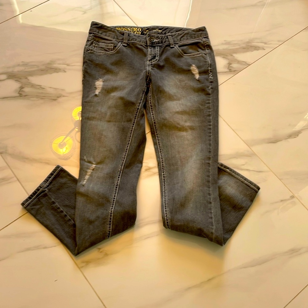 Mossimo, Gray distressed look skinny jeans